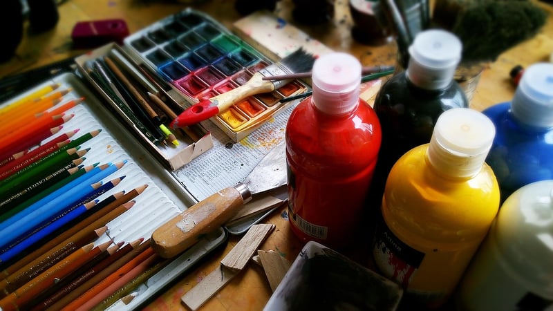 Kids doing arts and crafts