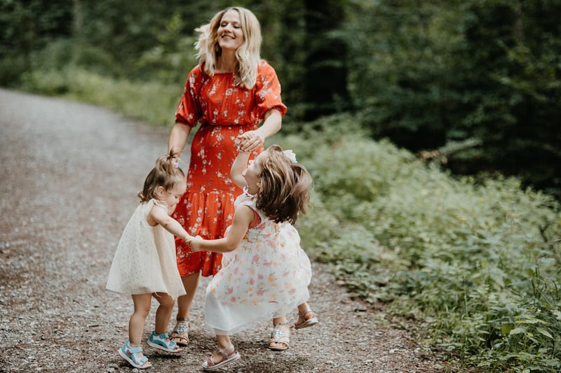 Kids on a nature scavenger hunt